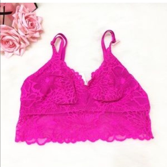 hot pink lace bralette